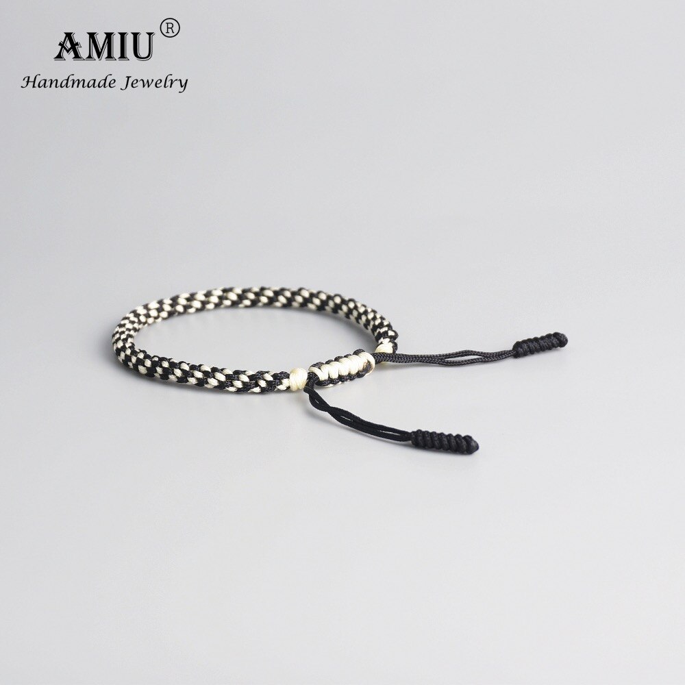 AMIU Tibetischen Buddhistischen Glück Amulett Tibetischen Armbänder & Armreifen Für Frauen Und Männer Handgemachte Knoten Seil Glück Freunde Armbinde