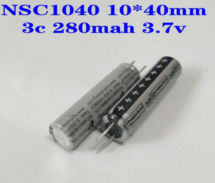 2PCS NSC1040 No. 10440 high capacity 280mah rechargeable 3.7v lithium battery 3c discharge