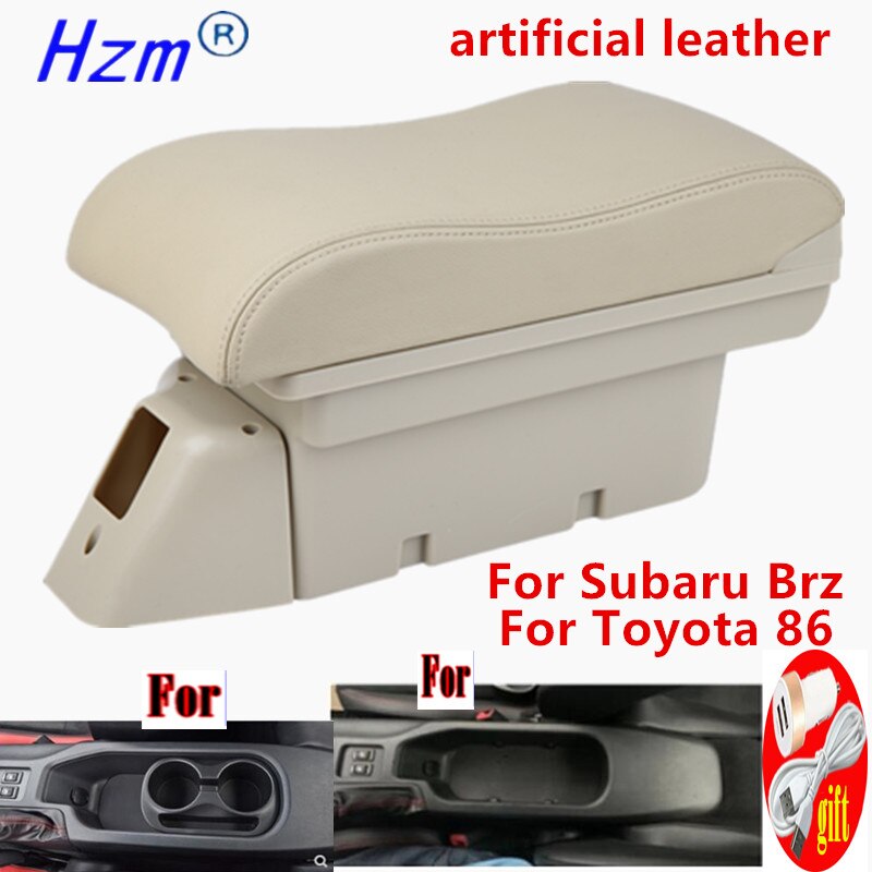 For Toyota 86 Armrest For Subaru Brz Car Armrest Box For Scion Fr-S Frs Gt86 storage box Auto parts Easy install: A4 Black leather