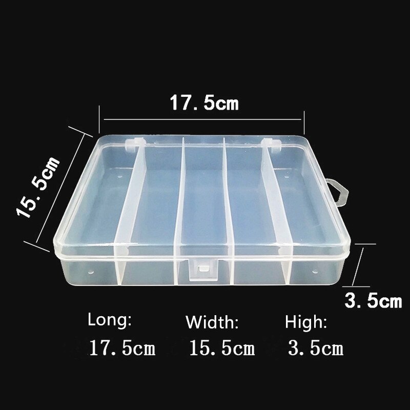 Visgerei Aas Lokken Haak Opbergdoos Plastic Vakken Case Dubbelzijdig S M Opslag Tool Accessoires Vierkante Vissen Box: L 17.5x15.5cm