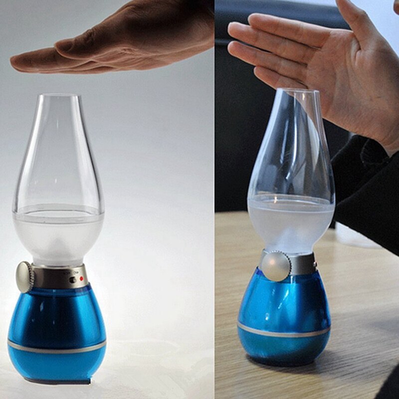 Retro Style Led Kerosene Lamp Blowing Control Lamp Desk Lamp Dimmable Usb Rechargeable Night Light Home Decoration