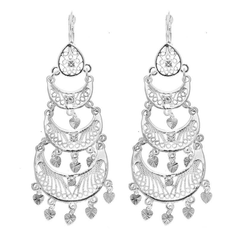 Boucles d'oreilles de luxe à pampilles de couleur dorée pour femmes, bijoux de Banquet à la , crochet français,: VERMEIL