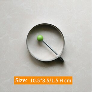 1 Uds., accesorios de cocina, molde para panqueques de huevo frito de acero inoxidable, decoración con forma de verduras y frutas, utensilios de cocina: Round