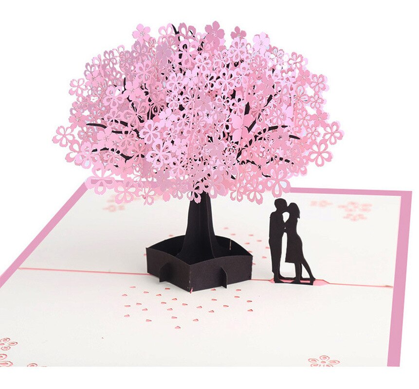 3D Pop Up carte de voeux romantique creuse mariage jour de voeux à la main meilleur souhait Kirigami papier artisanat carte