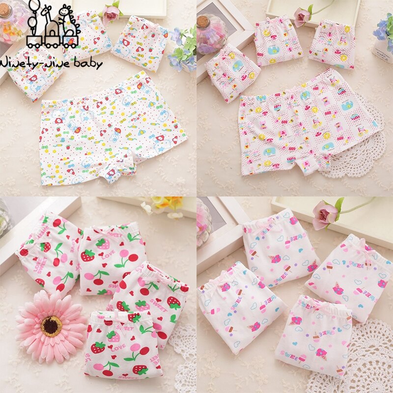 Girl Cotton Panties Children Comfortable &amp; Breathable Underwear Kids Cute Cartoon Printing Underpanties Baby Clothing 12pcs/pack