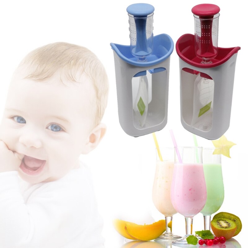 Squeeze Food Station Homemade DIY Baby Food Dispenser Bags Juice Puree Pack Food Maker Storage Packing Machine