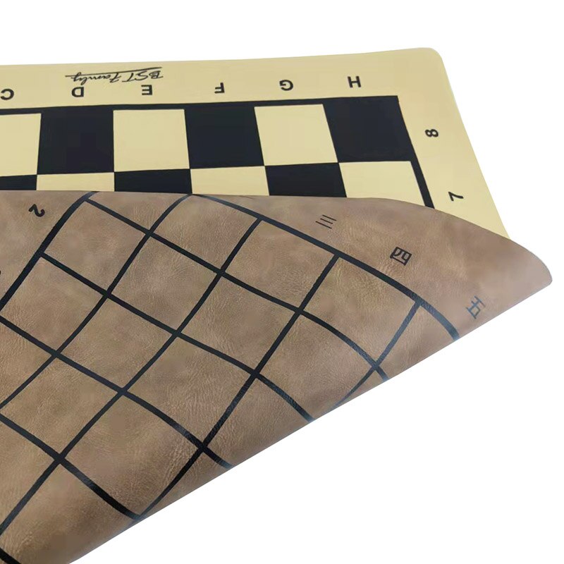 Skakbræt pu læder skakbrikker sætbræt 46*50cm brik 45*50mm foldedammer eller shogi skakbræt  ib4