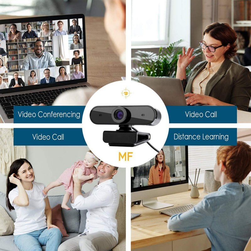 1080p trådløst wifi kamera hd usb webcam 12 millioner pixel webcam 360- graders webcam ringer til computer til videokonference
