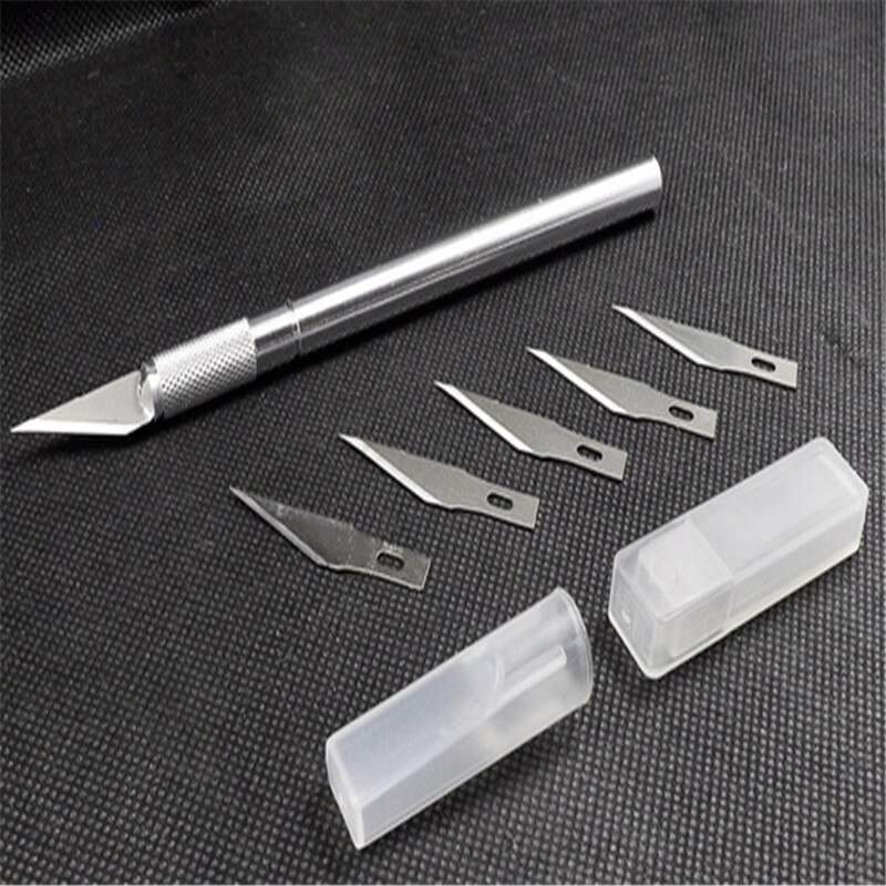 2 set Metal Handle Hobby Knife/cutter knife / craft knife / pen cutter+5pcs Blade Knives set for PCB Repair DIY tool