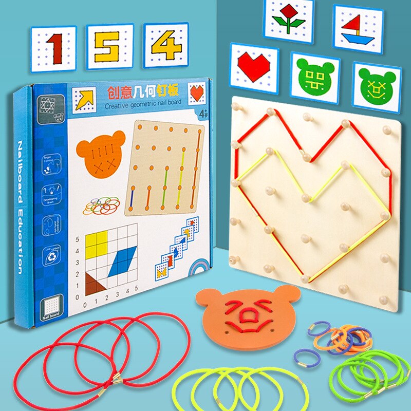 Kinderen Vorm Cognitie 3-6 Jaar Vroeg Leren Educatief Puzzel Dragen Touw Naaien Play Kit Grappig Speelgoed voor Kids