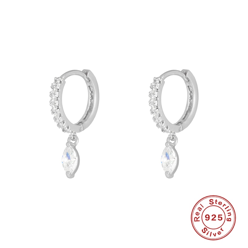 Roxi vanddråbe zirkonkrystaller hoop øreringe til kvinder piger bryllupsfest 925 sterling sølv pendientes ørering
