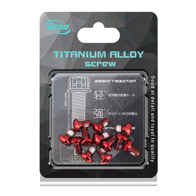 12Pcs Fiets Schijfremrotor Torx Bouten T25 Torx M5x9mm Mtb Bike Rvs Bevestigingsschroeven Fietsen Accessoire Deel tool: Red