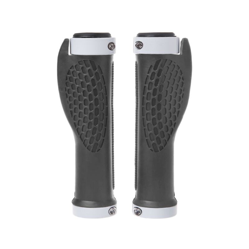 Mountain Road Fiets Handvatten Ergonomische Rubber Fiets Anti-Slip Rubber Lock Stuur Fiets Handvat Grips Fietsen Paardrijden Bic: White