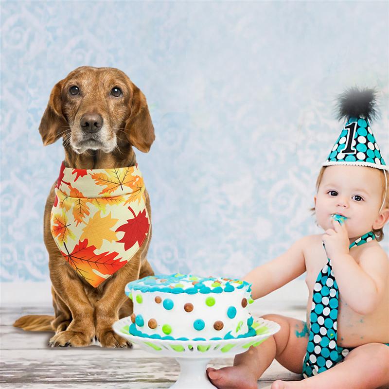 1pc Pet Dog Bib Soft Printed Dog Saliva Towel Pet Triangular Scarf for Thanksgiving Dogs Party Cat