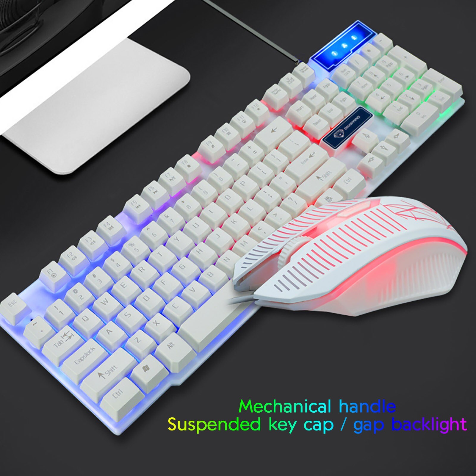 Keyboard And Mouse Combo Gaming Mechanical Color Breathing Backlight 104 keys Mouse Gamer Kit For Computer Game PC Laptop