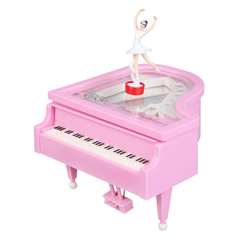 Clockwork Type Music Box Rotary Classical Ballerina Girl On The Piano Model Music Box Birthday Wedding Love Home Decoration: 3