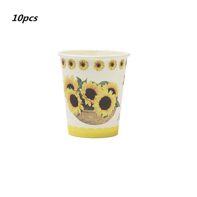 You Are My Sunshine Cake Topper Sunflower Baby Shower Cake Topper Sunflower Birthday Party Decoration Supplies Sunshine Topper: 10pcs cup