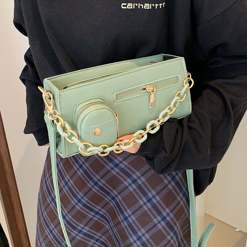 Effen Kleur Pu Lederen Cross-Body Bags Voor Vrouwen Zomer Mode Persoonlijkheid Schouder Pack Dames Handtassen En portemonnees