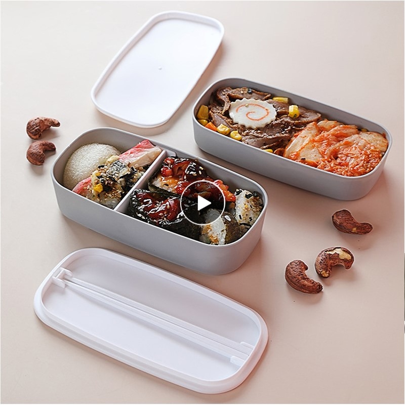 Lunchbox Bento Box Plastic Materiaal Voedsel Koelkast Vers Houden Doos Verzegelde Dubbele-Gelaagde Kinderen Dining Bar servies