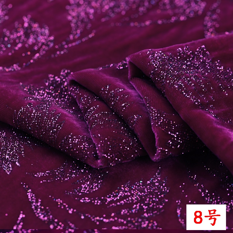 Bronzed natural mulberry silk velvet fabric for dress per meter thickening dress velvet fabric silk cloth material