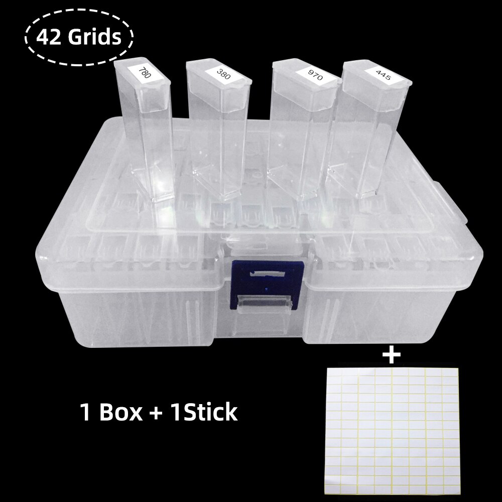 Diamond Embroidery Storage Box Diamond Painting Accessories Rhinestone Diamond Embroidery Stone Organizer Beads Container: 42grids