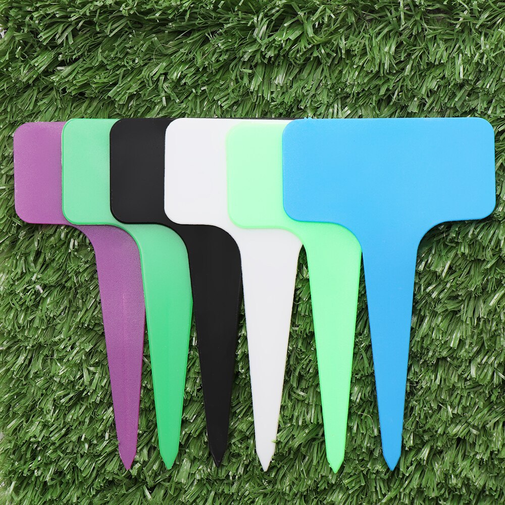 50PCS/Pack Reusable Plastic Garden Tools Farm Seedling Mark Plant Tag T-shape Flower Sign Plate Gardening Labels