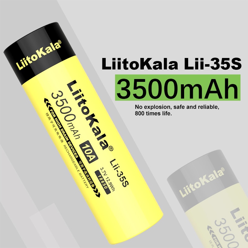 Liitokala 18650 Batterij Lii-35S 3.7V Li-Ion 3500 Mah 10A Ontlading Power Batterij Voor Hoge Afvoer Apparaten