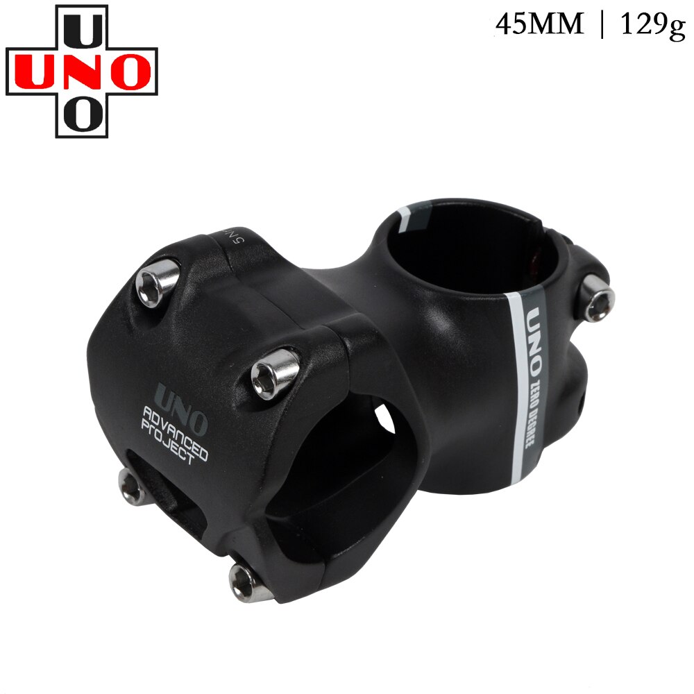 UNO AM DH Mountain Bike Stem 0 Degrees 35/45mm CNC 31.8 Road Bicycle Handlebar Stem