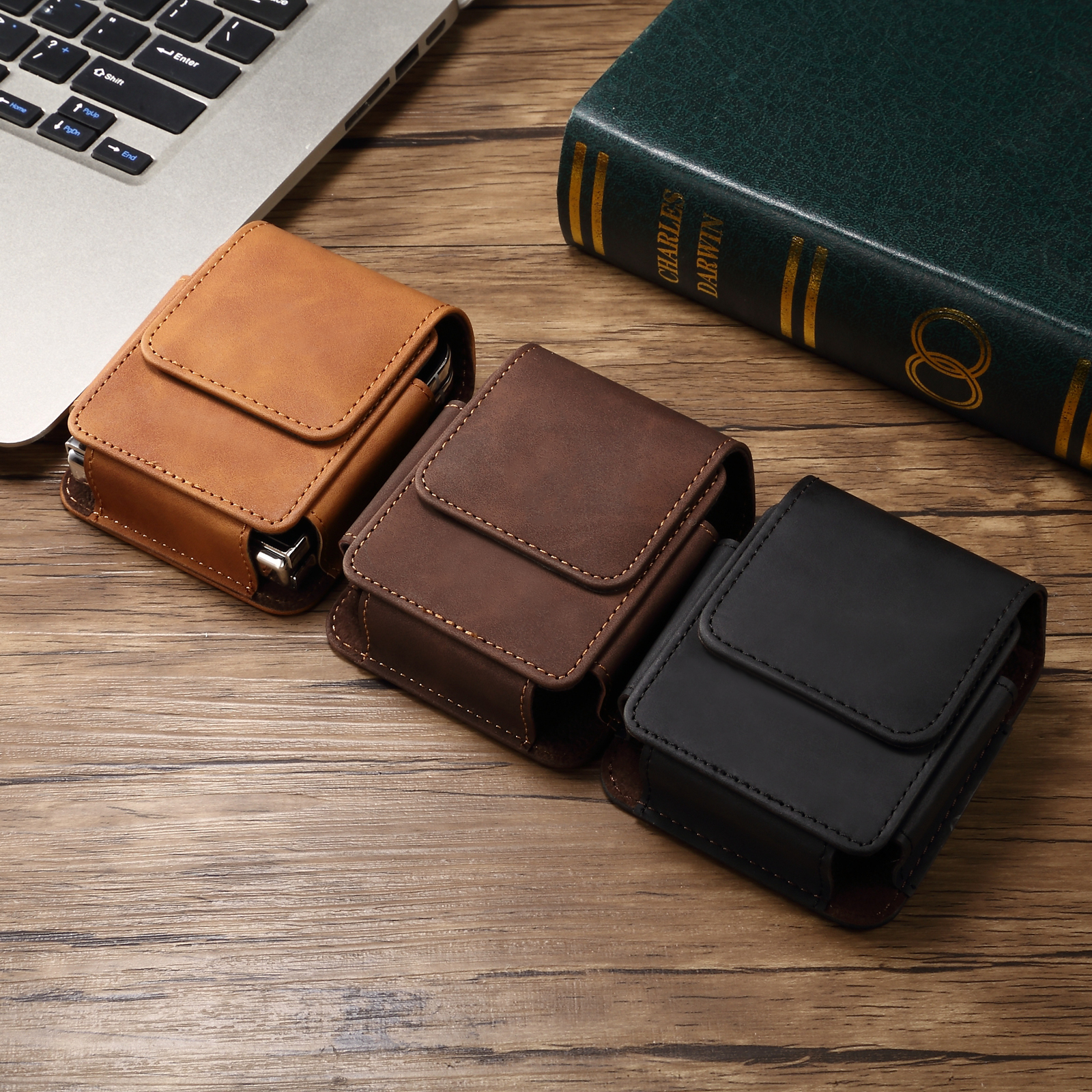 Leren Riem Clip Case Heren Heuptas Voor Motorola Moto Razr 50 40 Ultra 2024 5G,Vivo X Tecno Phantom Magic V Flip Holster Buidel