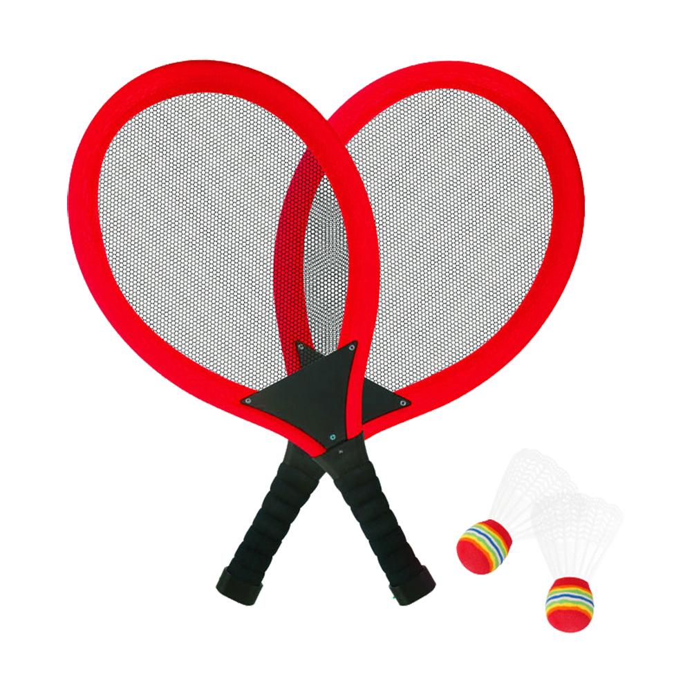 Ledet lysende badminton ketcher sæt letvægts badminton fjerbold spil sæt til udendørs indendørs sportsaktiviteter: Rød
