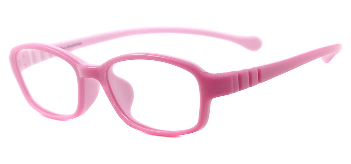 Montura de goma ovalada colorida para niños, gafas ligeras para prescripción de lentes para Miopía: Rosa