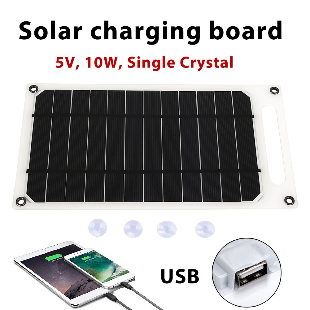 Draagbare 10W 5V Zonne-energie Opladen Panel Usb-oplader Voor Samsung Tablet Zonnelader Pane Klimmen Fast Charger