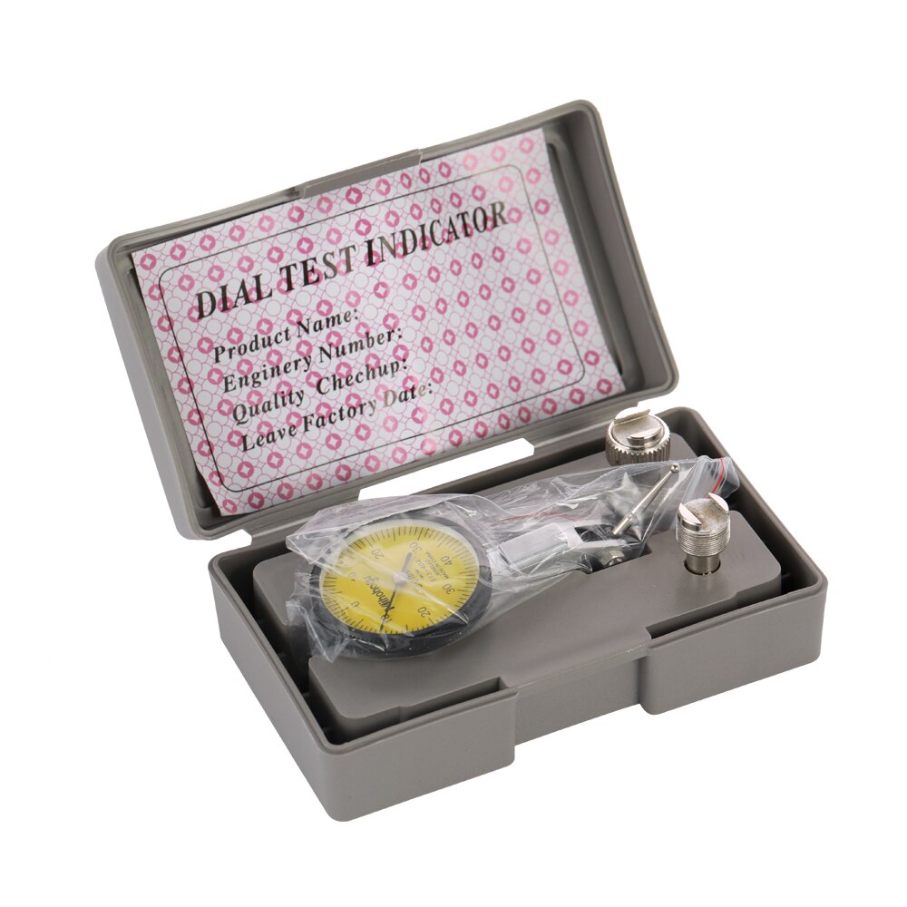 Shockproof Waterproof Leverage Dial Indicator Tool with 0.01mm Accuracy 0-0.8mm Measuring Range Dial Test Indicator