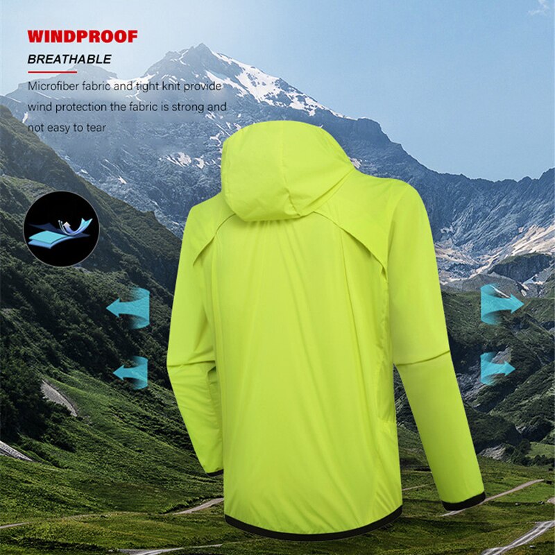 Ultralet nylon cykel vindjakke herre vandtæt regnjakke vindtæt solcreme åndbar cykel reflekterende tøj