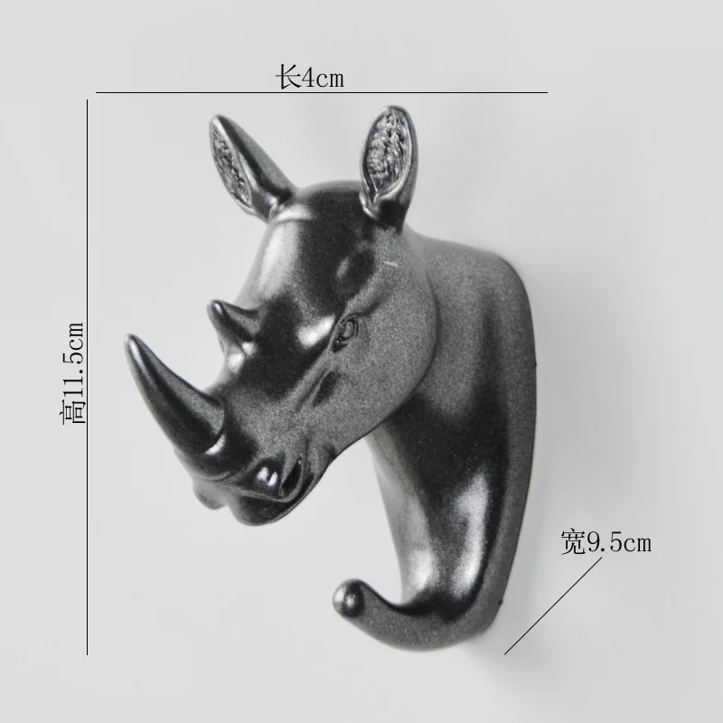 Ganchos con forma de Animal europeo, ciervo, Stags, rinoceronte, caballo, jirafa, cabeza de elefante, colgador de pared, abrigo para sombrero, gancho, soporte para estante, decoración del hogar
