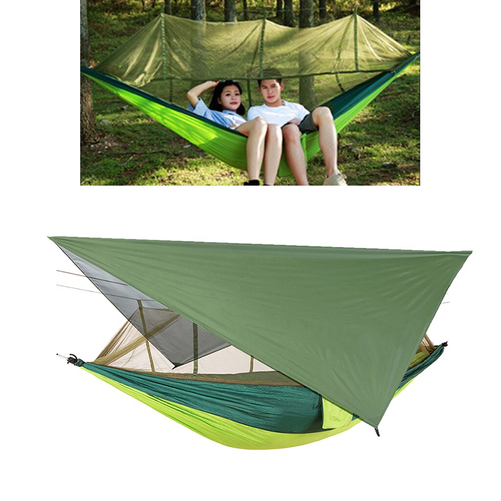 Outdoor Camping Hammock Swing Sleeping Tent Bed with Mosquito Bug Net and Waterproof Fly Tarp for Hiking Yard Backpacking