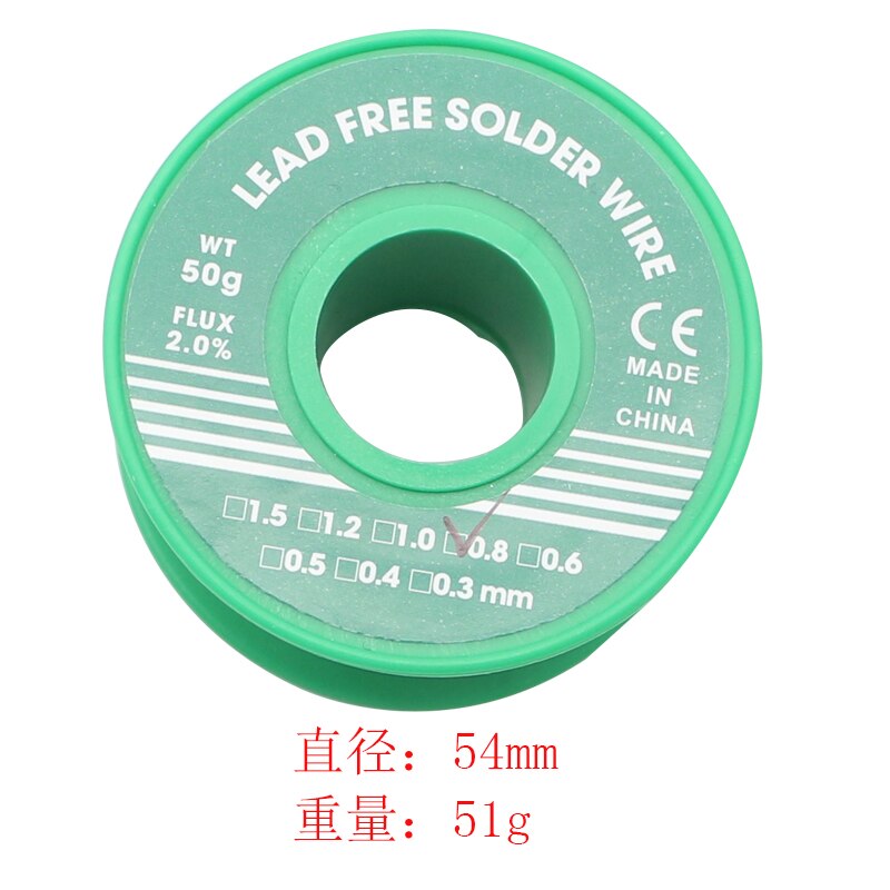 Alambre de estaño fundido con núcleo de colofonia, alambre de soldadura desechable, 63/37, 2.0%, 0,8, 1,0