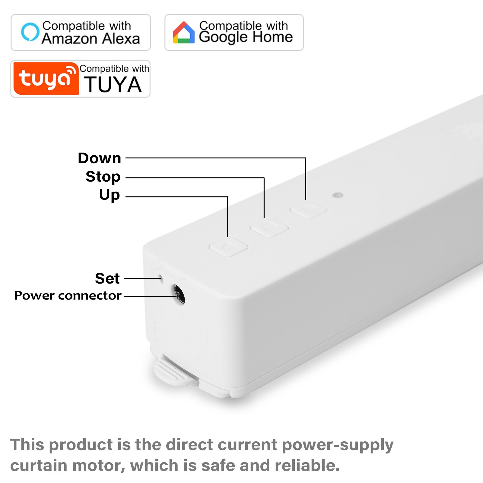 Tuya WIFI M515EGWT Intelligent Pull Bead Curtain Motor Household Electric Curtain Motors Compatible with Alexa Google Home