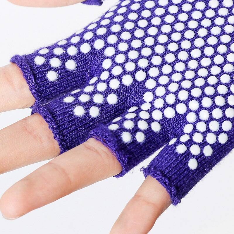 Gants de Yoga antidérapants pour femmes, 1 paire, pour Fitness, gymnastique, Pilates, équilibre, , entraînement, protection des mains, demi-doigt