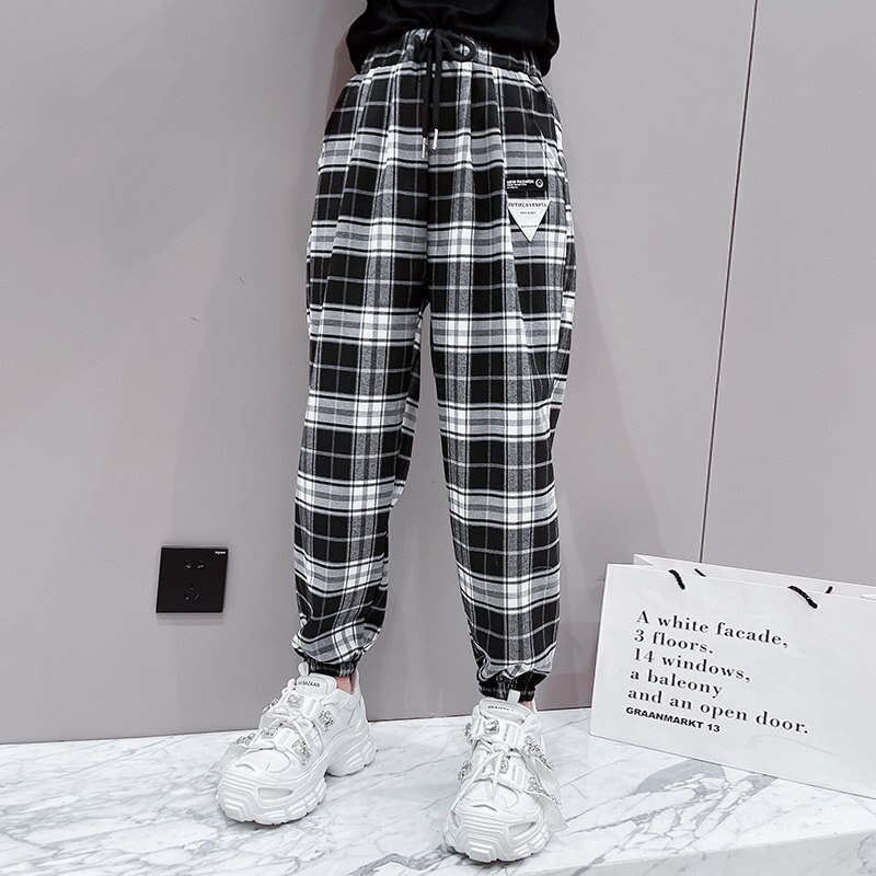 Pantalones a cuadros para niños y niñas, ropa de estilo informal, chándal deportivo para escuela, 6, 8, 10, 12 y 14 años, primavera y otoño