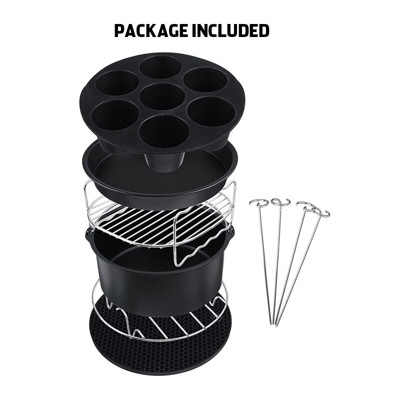 6 PCS Air Fryer Accessories Set for 7 inch and Larger Size Air Fryers Electric Deep Air Fryer