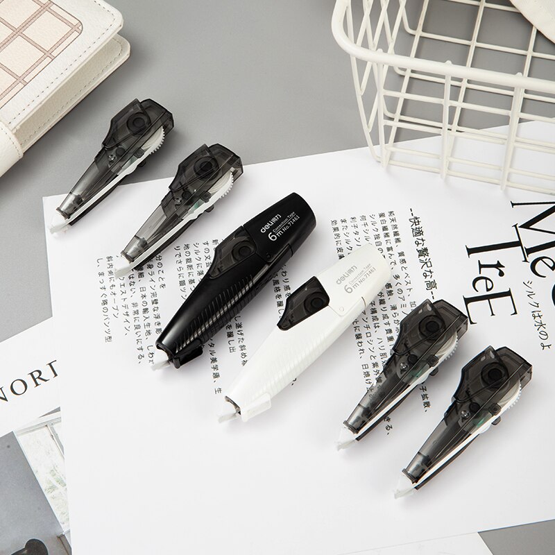 Deli Refillable Correction Tape Set 5mmx6m White Out Corrector for School Correction Supplies Stationery