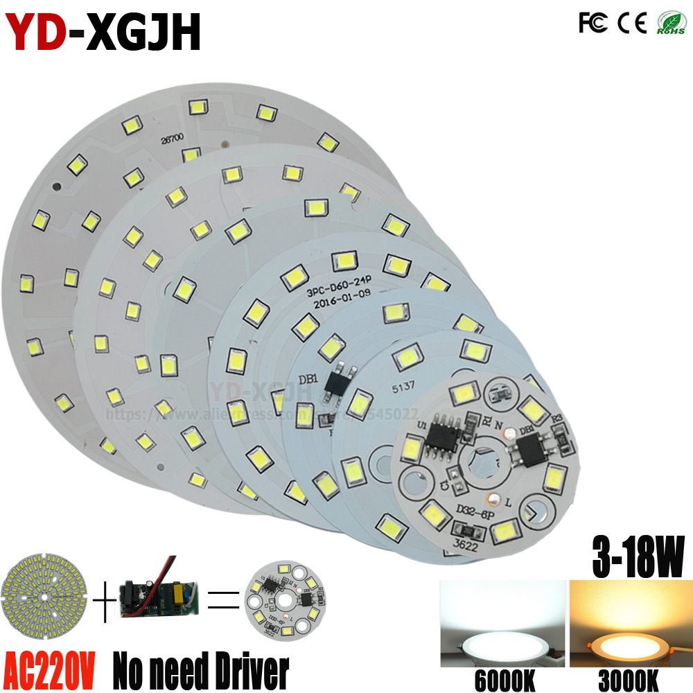 20 stks AC220V led pcb smd 2835 geïntegreerde IC driver aluminium lamp plaat base direct naar AC 220 v voor 3 w 32mm lamp licht lamp verlichting