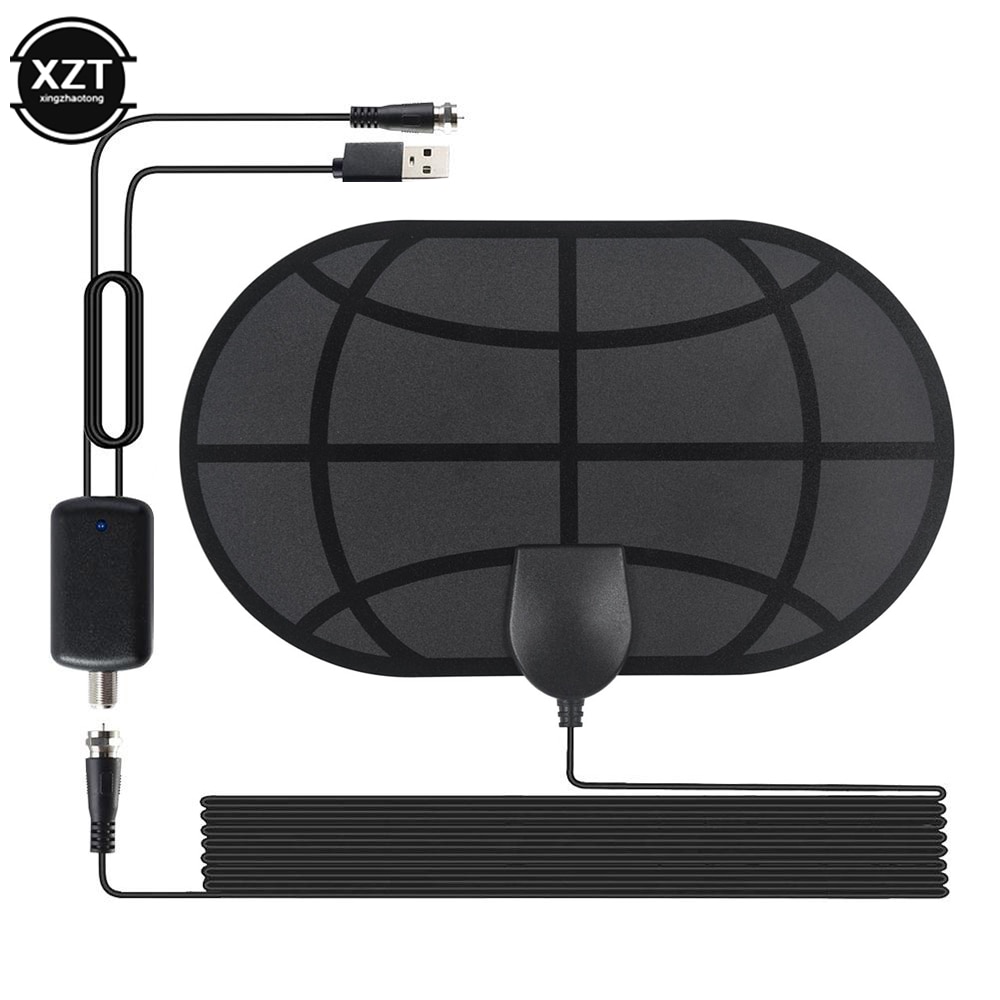 4K 25DB High Gain HD TV DTV Box Digital TV Antenna 980 Miles Range Max Booster Active Indoor Aerial HDTV Flat with Amplifier