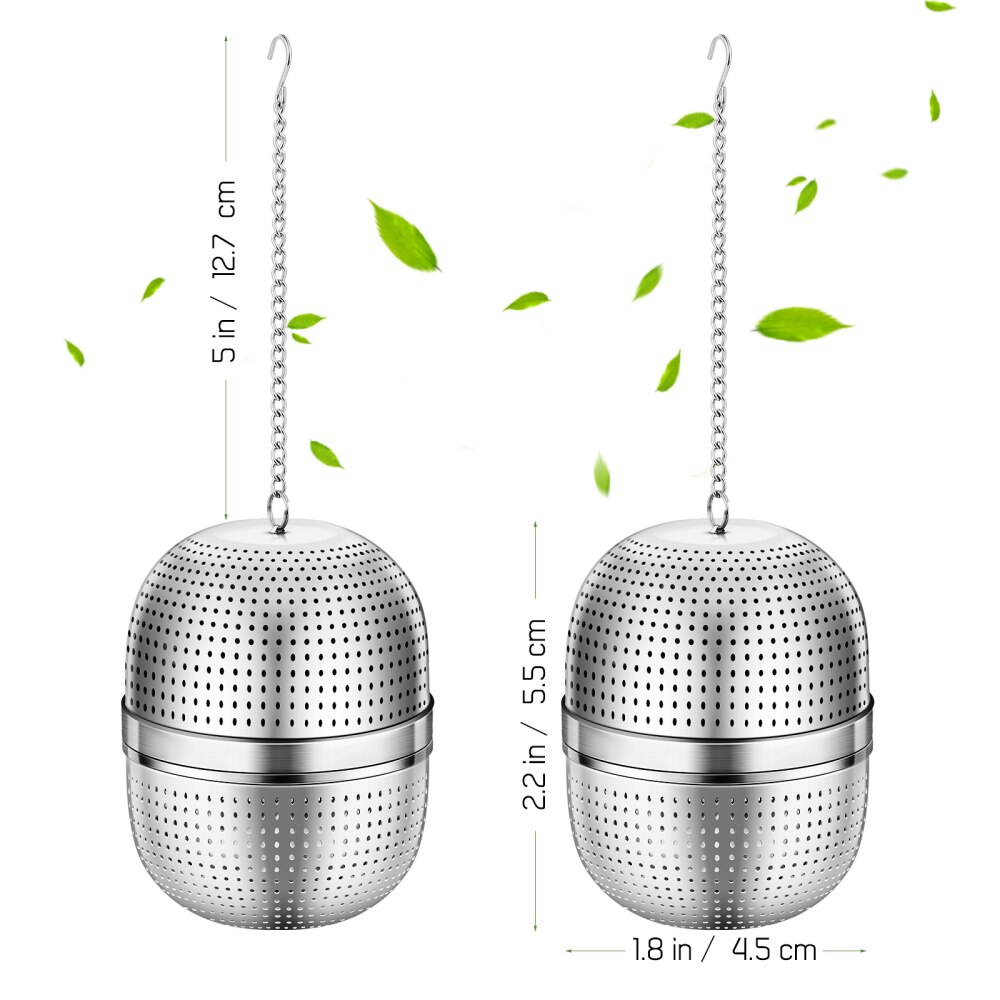 HOMEMAXS 2pcs Tea Infuser 304 Stainless Steel Mesh Tea Infuser Loose Leaf Tea Strainer Premium Tea Filter Tea Interval Diff