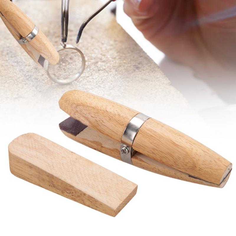 Hout Ring Klem Juweliers Houder Sieraden Maken Benchwork Professionele hout pincet Hand Sieraden Gereedschap