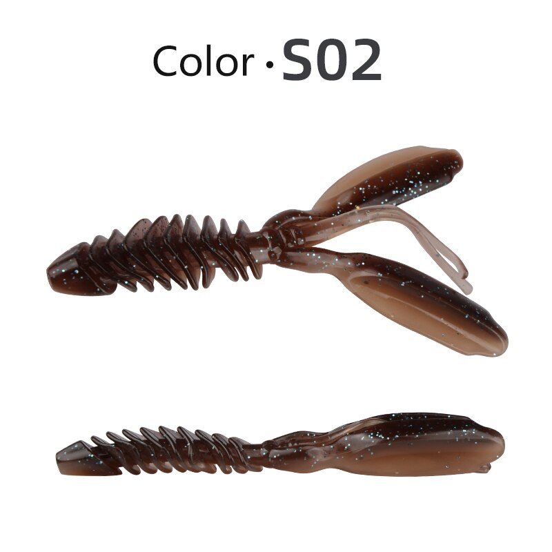 Meredith Dolivecraw Ii Soft Lokt 74Mm 95Mm Jigging Lokt Siliconen Worm Zachte Vissen Aas Garnalen Bass Karper Kunstmatige visgerei: S02 / 95mm 10pcs