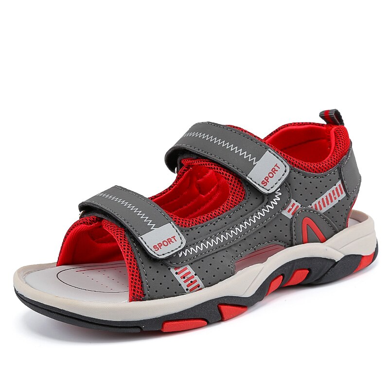 Garçons Sandales Enfants Sandales Enfants Chaussures découpes En Caoutchouc Chaussures En Cuir À Bout Ouvert Respirant Décontracté Garçon Sandale Vert Rouge