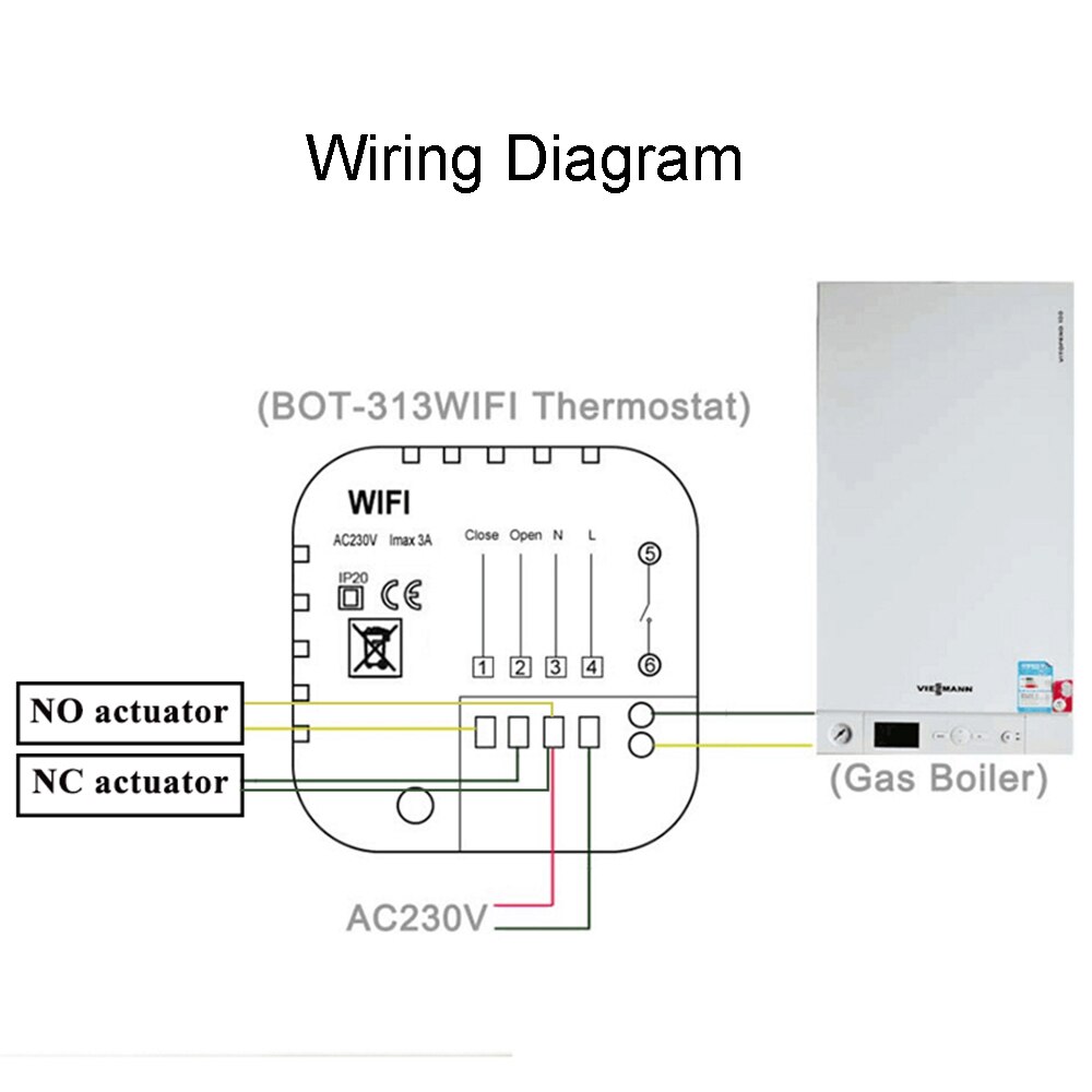 Beok Wifi inteligente controlador de temperatura de Gas de caldera habitación calefacción por suelo radiante termostato programable pantalla LCD BOT313WIFI