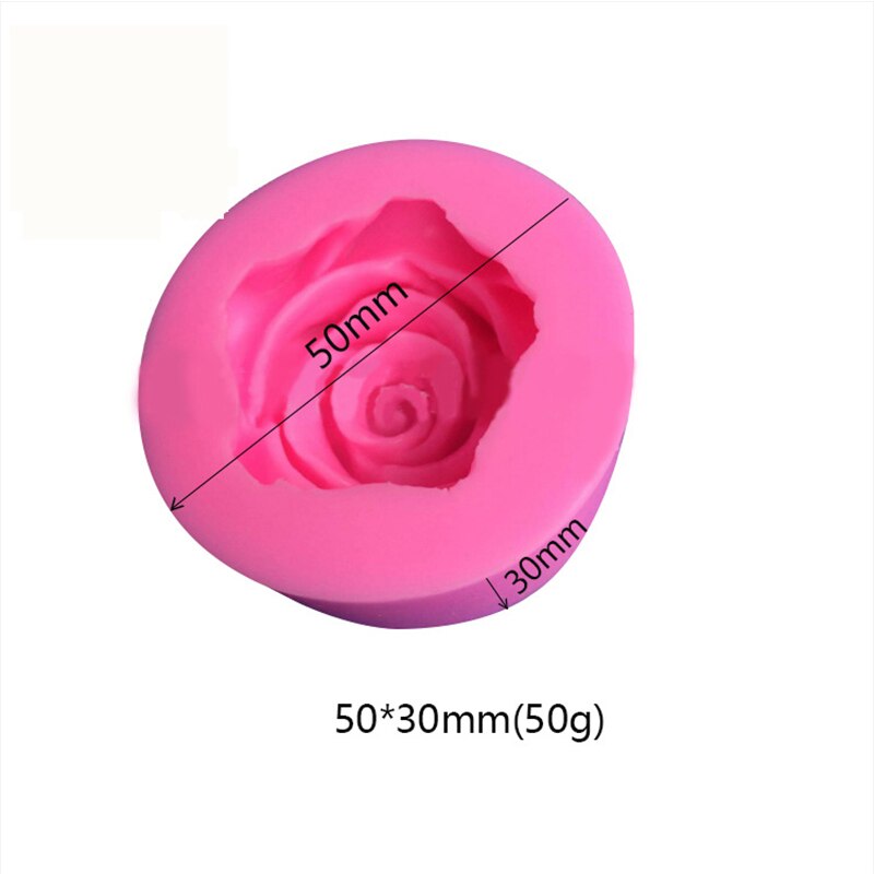3D Flower 50*30MM DIY Cake Mold Bloom Rose Baking Tool Moulds Cupcake Jelly Candy Decoration 1Pcs Fondant Mold: Default Title